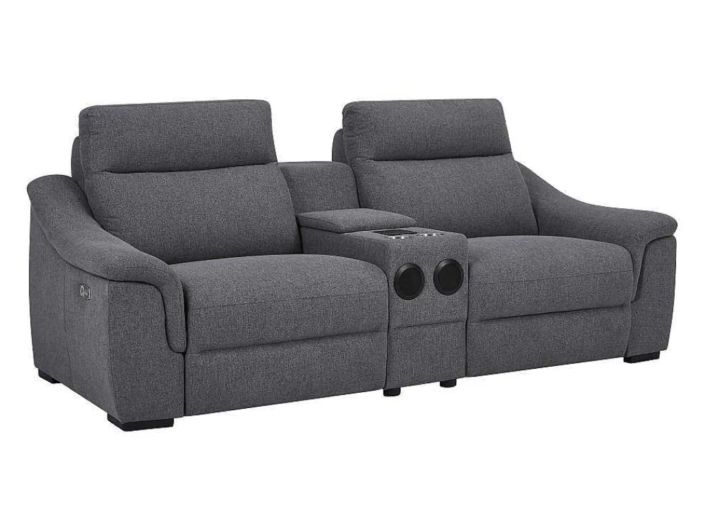 Elektrische Tweezits-Relaxzitsbank Van Grijze Stof Vereto-Vente-unique Discount