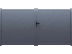 Elektrische Vleugelpoort - Vol Aluminium - L350 X H160 Cm - Antraciet - Zerano-EXPERTLAND Outlet