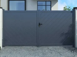Elektrische Vleugelpoort - Vol Aluminium - L350 X H160 Cm - Antraciet - Zerano-EXPERTLAND Outlet