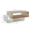 Elisa Koffietafel, Wit, Sonoma, 100X60X35 Cm,-EPIKASA