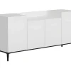 Ellaria Multifunctioneel Kabinet, Wit, Zwart, 160X42X75 Cm, Epikasa-Homemania New
