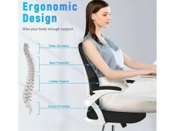 Ergonomische Bureaustoel Met Lendensteun, Verstelbare Armleuningen, Draaistoel Met Ademende Rugleuning Voor Kantoor-Vente-unique Best