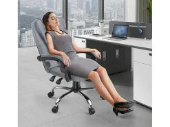 Executive Bureaustoel Met Kantelfunctie Heavy Duty Voor Thuiskantoor Werken-Vente-unique Hot