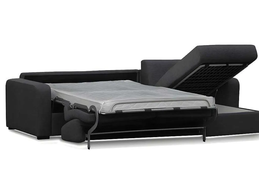 Express Hoekbedbank Flavien - Omkeerbare Hoek - Van Stof - Antraciet-Vente-unique Outlet
