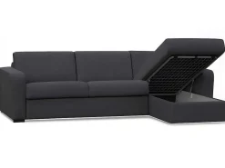 Express Hoekbedbank Flavien - Omkeerbare Hoek - Van Stof - Antraciet-Vente-unique Outlet