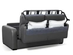 Express 3-Zits Bedbank Van Leer Bevis - Grijs-Vente-unique Discount
