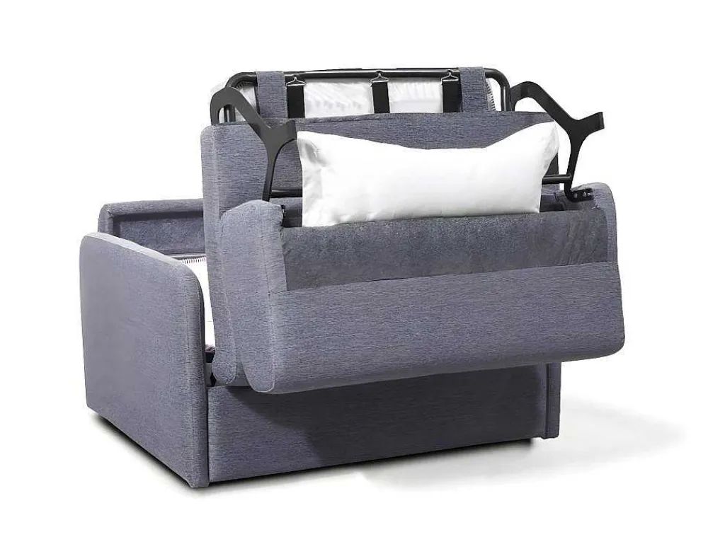 Express-Converteerbare Fauteuil In Stof Nadoa - Bed 100Cm - Lichtgrijs-Vente-unique Clearance