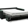 Express-Driezitsslaapbank Van Groen Ribfluweel - Bed 140 Cm - Matras 18 Cm - Mondovi-Vente-unique Sale