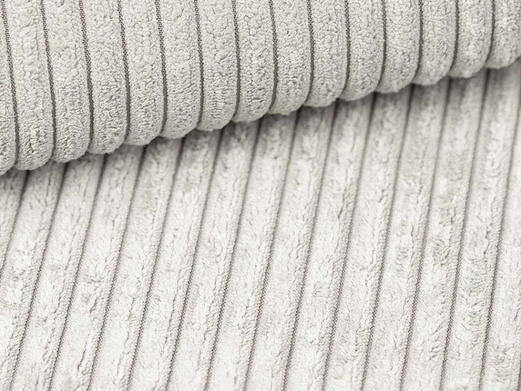 Express-Driezitsslaapbank Van Beige Ribfluweel - Bed Met Brede Latten 140 Cm - Matras 18 Cm - Mondovi-Vente-unique Clearance