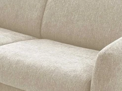 Express-Driezitsslaapbank Van Beige Stof - Bed Met Brede Latten 140 Cm - Matras 14 Cm Arcadia-Vente-unique Hot