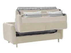 Express-Driezitsslaapbank Van Beige Stof - Bed Met Brede Latten 140 Cm - Matras 14 Cm Arcadia-Vente-unique Hot