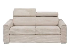 Express-Driezitsslaapbank Van Beige Ribfluweel - Bed Met Brede Latten 140 Cm - Matras 18 Cm - Vizir-Vente-unique Sale
