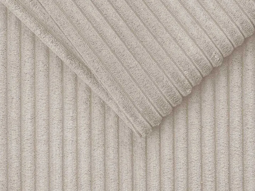 Express-Driezitsslaapbank Van Beige Ribfluweel - Bed Met Brede Latten 140 Cm - Matras 18 Cm - Vizir-Vente-unique Sale