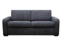 Express-Driezitsslaapbank Van Antracietgrijze Stof - Bed Met Brede Latten 140 Cm - Matras 22 Cm - Bevis-Vente-unique Outlet