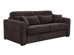 Express-Driezitsslaapbank Van Bruin Ribfluweel - Bed 140 Cm - Matras 18 Cm - Mondovi-Vente-unique Outlet