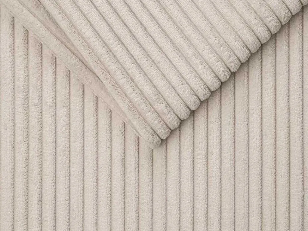 Express-Vierzitsslaapbank Van Beige Ribfluweel - Bed Met Brede Latten 160 Cm - Matras 22 Cm Loreto-Vente-unique
