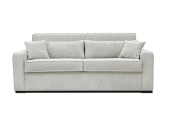Express-Vierzitsslaapbank Van Beige Ribfluweel - Bed Met Brede Latten 160 Cm - Matras 18 Cm - Mondovi-Vente-unique Clearance