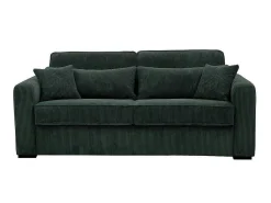 Express-Vierzitsslaapbank Van Groen Ribfluweel - Bed 160 Cm - Matras 18 Cm - Mondovi-Vente-unique