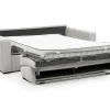 Express-Vierzitsslaapbank Van Beige Ribfluweel - Bed Met Brede Latten 160 Cm - Matras 14 Cm - Mondovi-Vente-unique Best