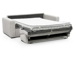 Express-Vierzitsslaapbank Van Beige Ribfluweel - Bed Met Brede Latten 160 Cm - Matras 14 Cm - Mondovi-Vente-unique Best