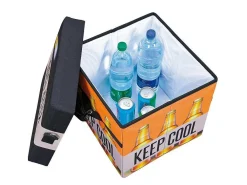 Fabo Opbergdozen Koeltas, Kruk, Draagriem, Zwart, Wit, Oranje.-Vente-unique Discount