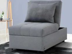 Fauteuil Aanpasbaar Van Stof Lesna - Grijs-Vente-unique