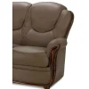 Fauteuil Adelaide - 100% Buffelleer - Taupe-Vente-unique Outlet