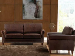 Fauteuil Cassandra Van Lived-In Leer - Bruin-LINEA SOFA Clearance