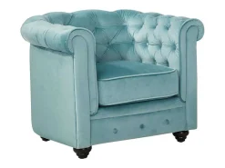 Fauteuil Chesterfield - Fluweel - Pastel Blauw-Vente-unique Online