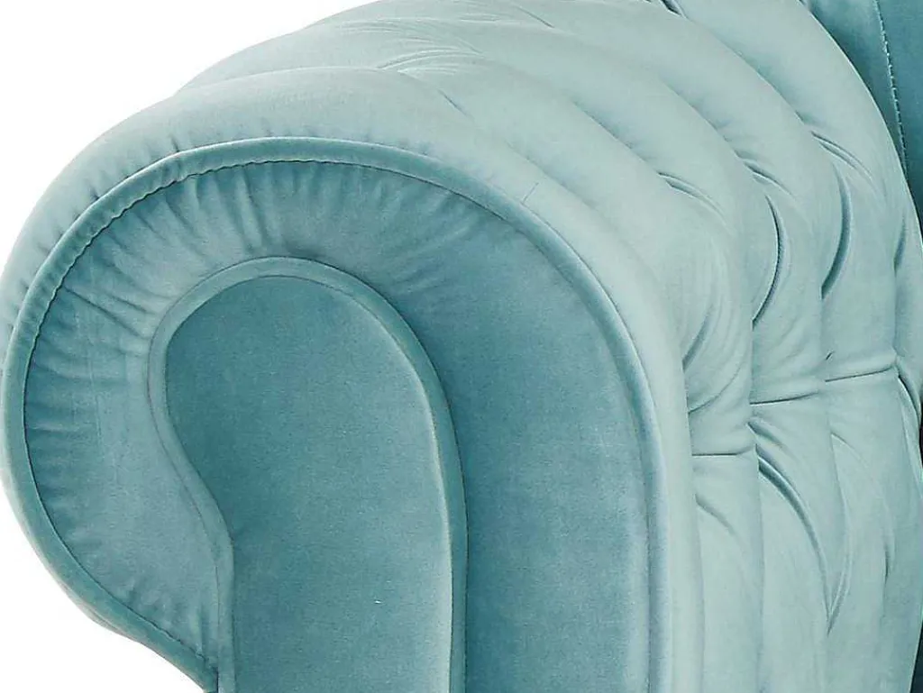 Fauteuil Chesterfield - Fluweel - Pastel Blauw-Vente-unique Online