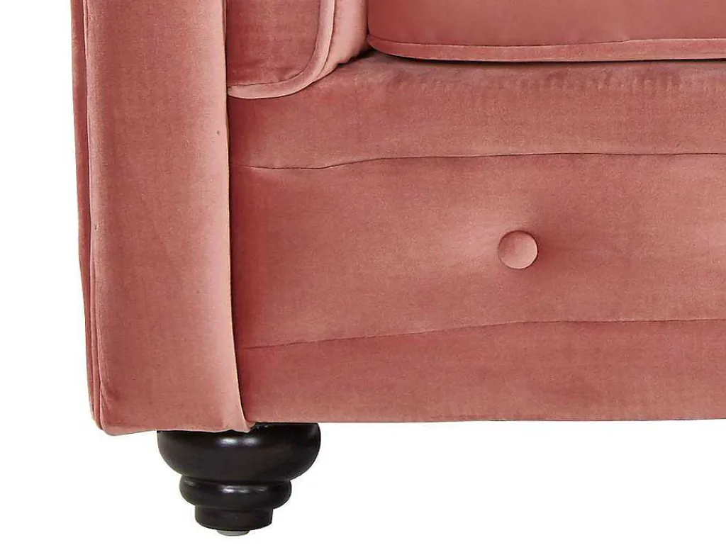 Fauteuil Chesterfield - Fluweel - Pastel Roze-Vente-unique Online