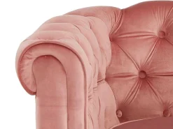 Fauteuil Chesterfield - Fluweel - Pastel Roze-Vente-unique Online