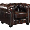 Fauteuil Chesterfield Brenton 100% Buffelleer - Bruin Tinten-LINEA SOFA Online