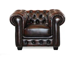 Fauteuil Chesterfield Brenton 100% Buffelleer - Bruin Tinten-LINEA SOFA Online