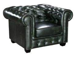Fauteuil Chesterfield Brenton 100% Buffelleer - Empire Groen-LINEA SOFA Outlet