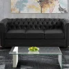 Fauteuil Chesterfield Van Kunstleer - Zwart-Vente-unique Clearance