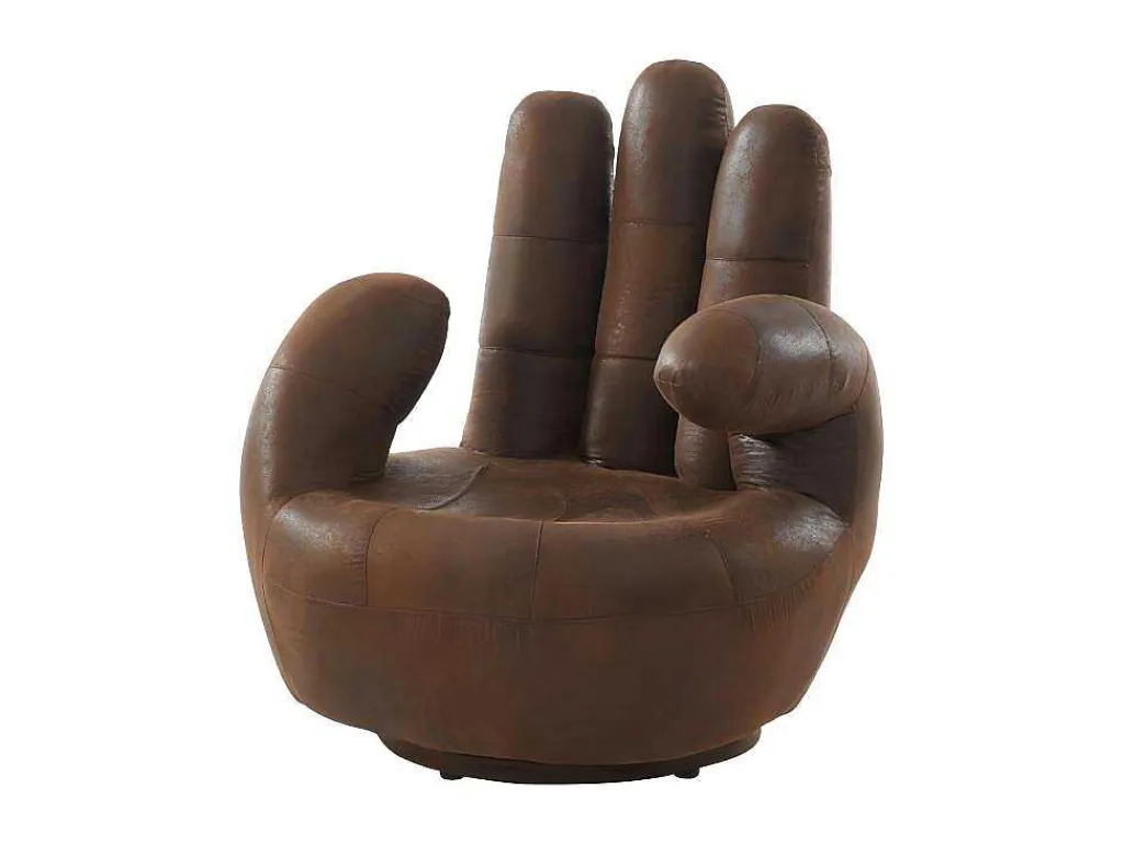 Fauteuil Draaibaar Catchy Van Microvezel Met Verouderd Effect-Vente-unique Outlet