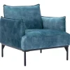 Fauteuil Eendenblauw Fluweel Joel-Vente-unique