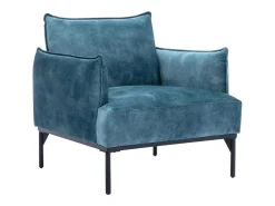 Fauteuil Eendenblauw Fluweel Joel-Vente-unique