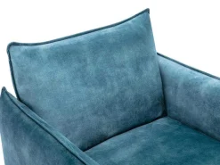 Fauteuil Eendenblauw Fluweel Joel-Vente-unique