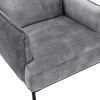 Fauteuil Grijs Fluweel Joel-Vente-unique New