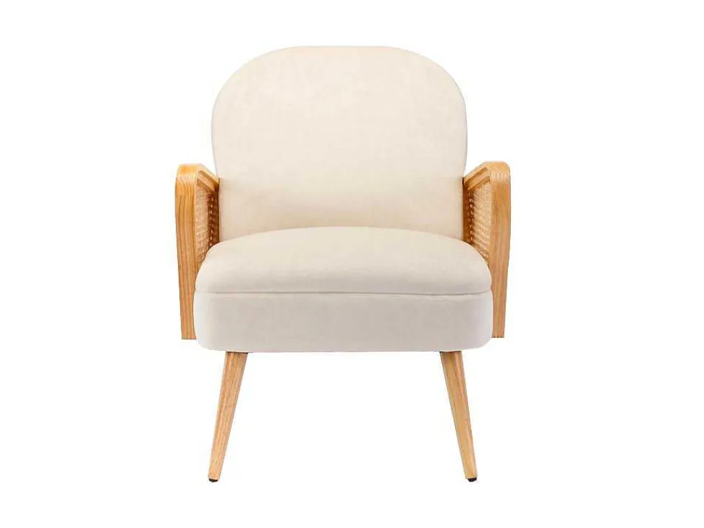 Fauteuil In Beige Fluweel Onani-Vente-unique Best