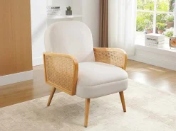 Fauteuil In Beige Fluweel Onani-Vente-unique Best