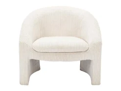 Fauteuil In Gebroken Wit Ribfluweel Ossana-Vente-unique Clearance