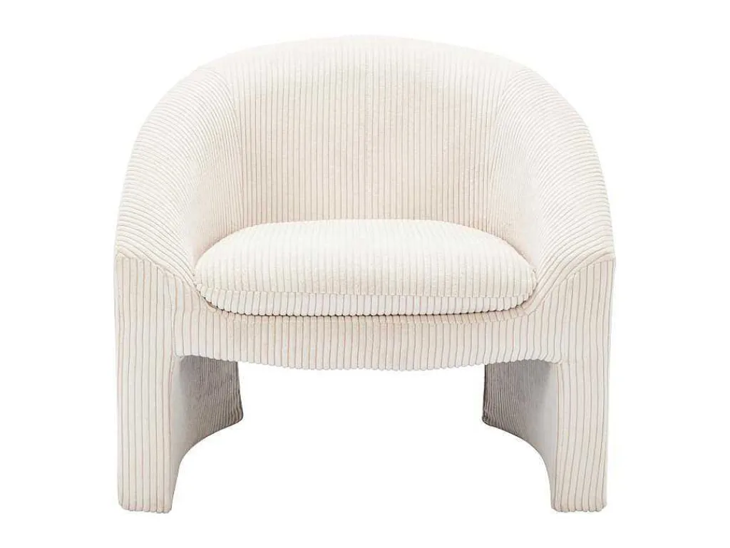 Fauteuil In Gebroken Wit Ribfluweel Ossana-Vente-unique Clearance