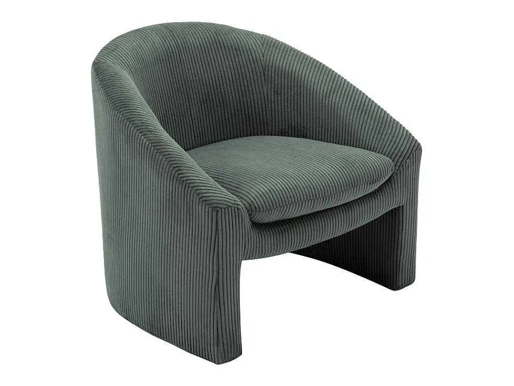 Fauteuil In Groen Ribfluweel Ossana-Vente-unique Online