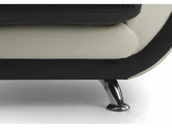 Fauteuil Indice Van Kunstleer - Tweekleurig Zwart En Wit-Vente-unique