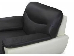 Fauteuil Indice Van Kunstleer - Tweekleurig Zwart En Wit-Vente-unique
