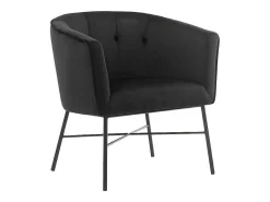Fauteuil Met Armleuningen Fakart - 100% Polyester - Zwart-Vente-unique