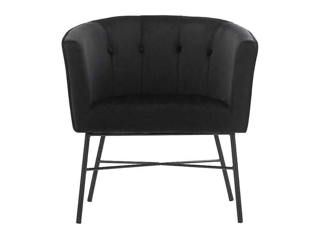 Fauteuil Met Armleuningen Fakart - 100% Polyester - Zwart-Vente-unique